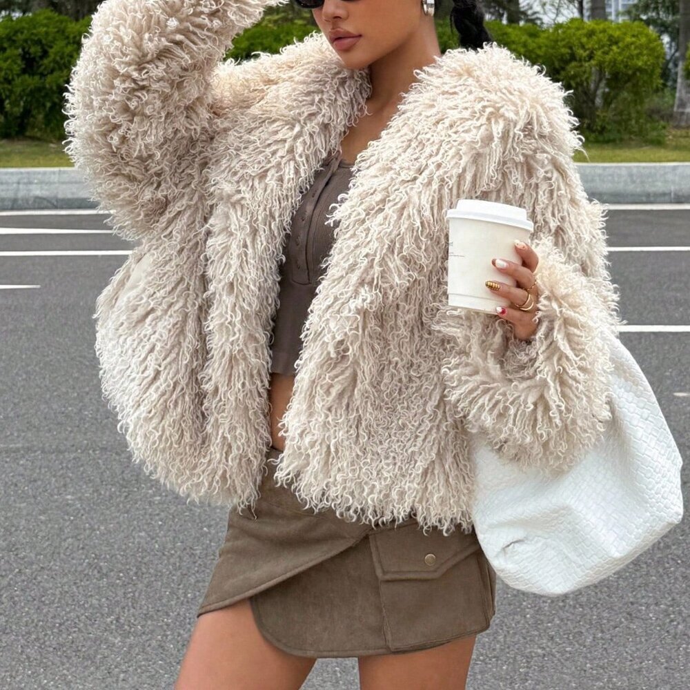 Cream Casual Women's Faux Fur Jacket - Picture 4 of 7